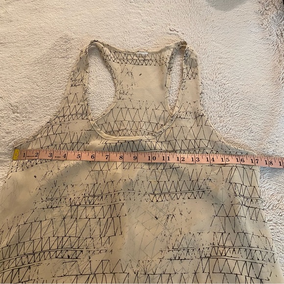 Tan and Black print see through tank top blouse - Picture 5 of 6